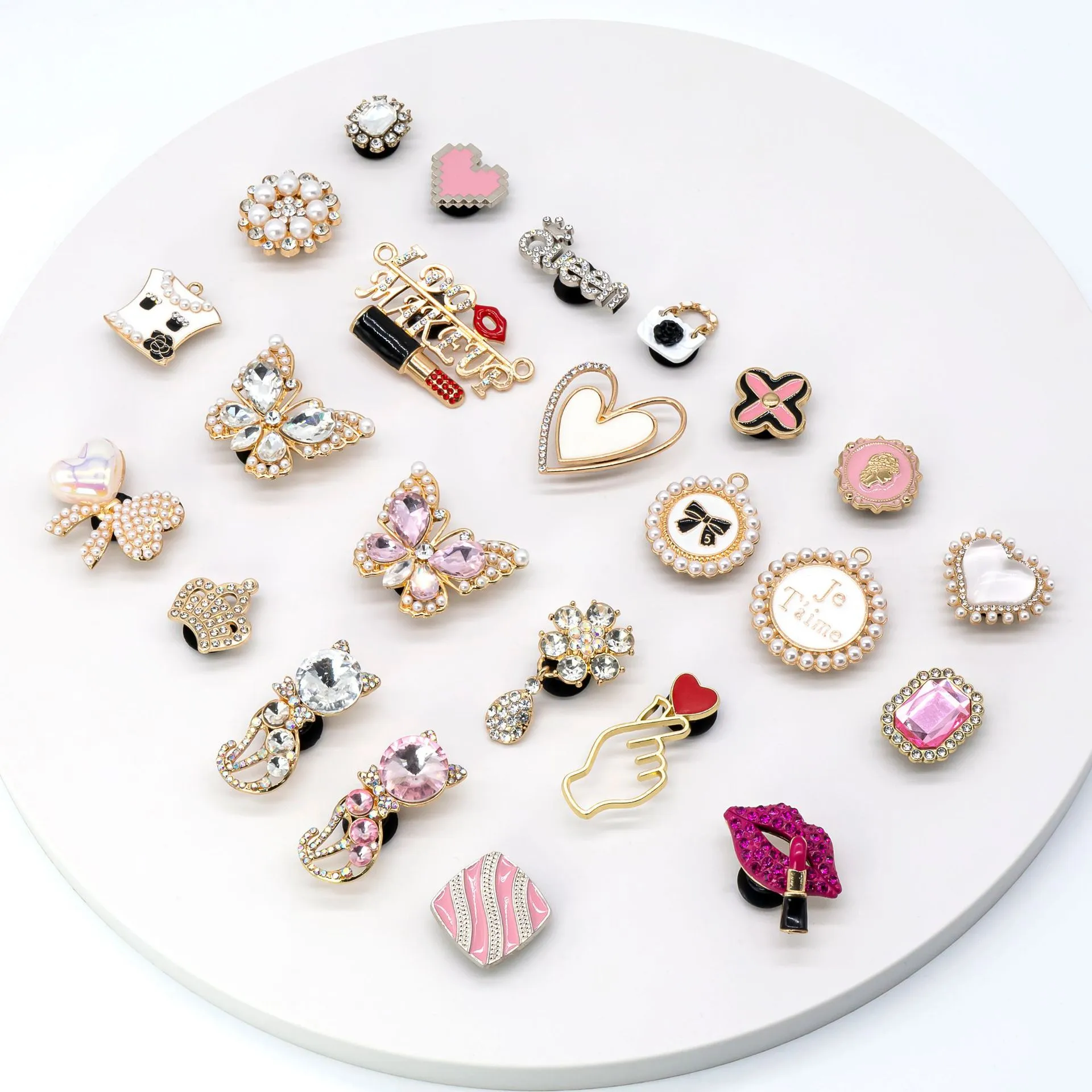 Women's Metal Shoe Charms Alloy Pearl Rhinestone Clogs Shoe Buckles DIY Decorative Accessories Fashion Footwear Jewelry
