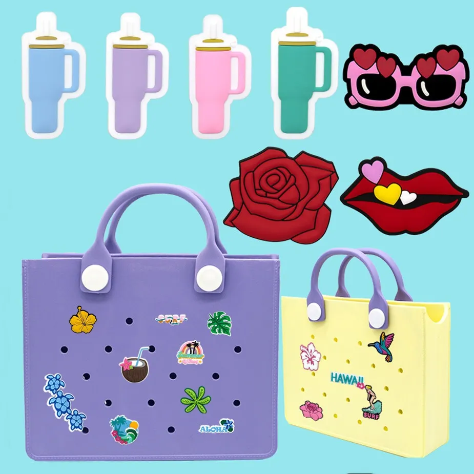 Cartoon Beach Bag DIY Accessories PVC Cute Cartoon Charms For Hole Bag Shoe Charms Decorative Pendant Jewelry