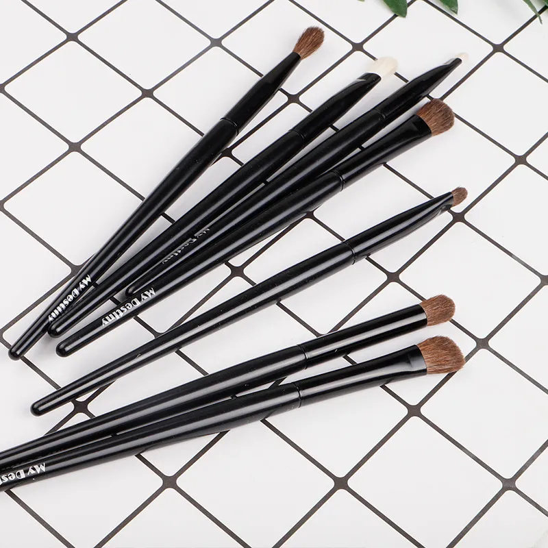 Professionele Make-up Penseel Enkele Oogschaduw Eyeliner Concealer Dierenhaar Houten Handvat Draagbare Tool