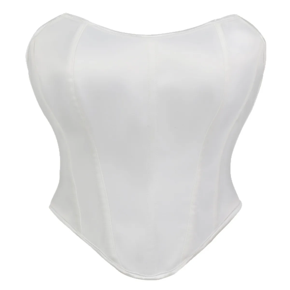 Top Corsé Sin Tirantes de Satén Sexy para Mujer Espalda Descubierta Busto con Varillas Ajustado Fiesta de Verano Clubwear Top Tubo