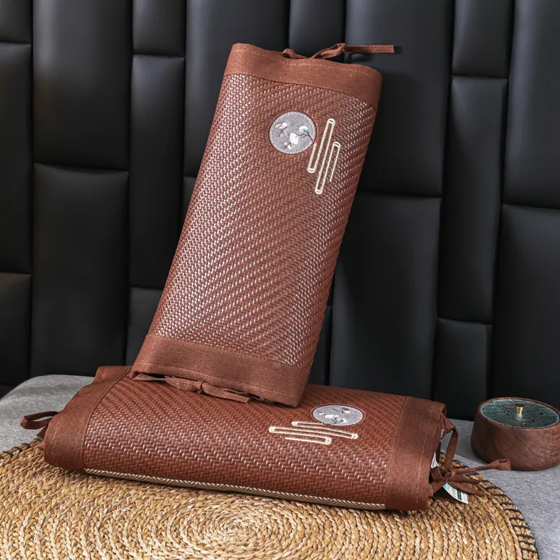 Cooling PE Rattan Buckwheat Hull Pillow Summer Breathable Cervical Support Pillow Single Adult Sleep Pillow