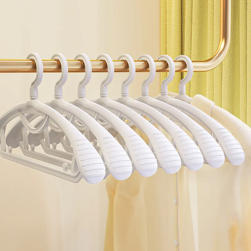 Household Seamless Plastic Hanger Wide Shoulder Anti-Slip Drying Rack Clothes Storage Organizer For Home Wardrobe