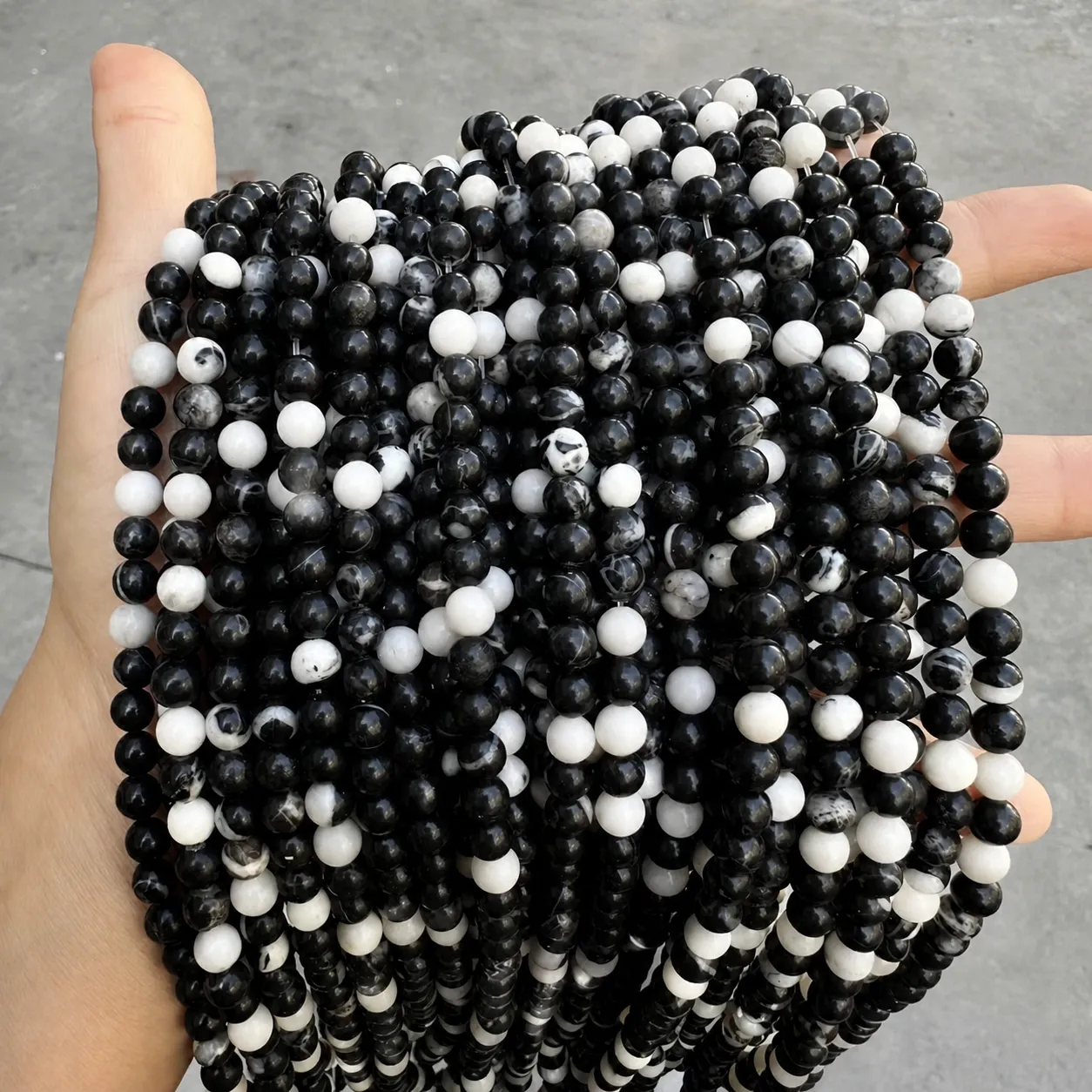 Natural Zebra Stone Round Loose Beads DIY Necklace Bracelet Earring Making Jewelry Findings Accessories