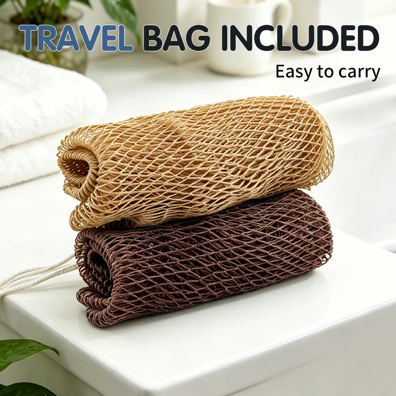 Red de Baño Africana Exfoliante Corporal Fregador Malla Esponja Ducha Toalla Larga Para Limpieza Profunda Piel Spa Mujeres Hombres