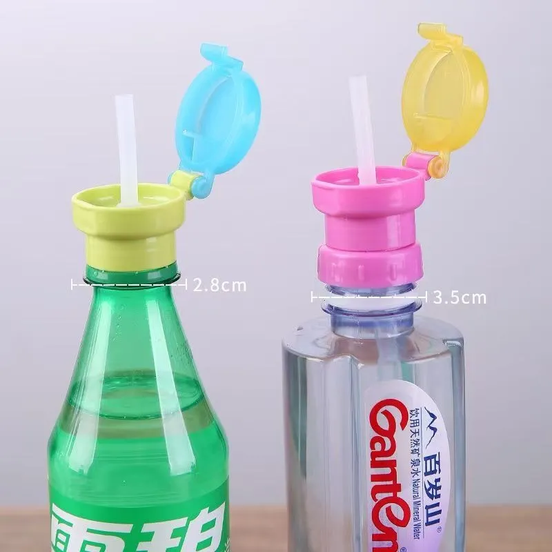 Kids Water Bottle Straw Cover Anti Choking Silicone Straw Conversion Cap Portable Drinking Bottle Lid
