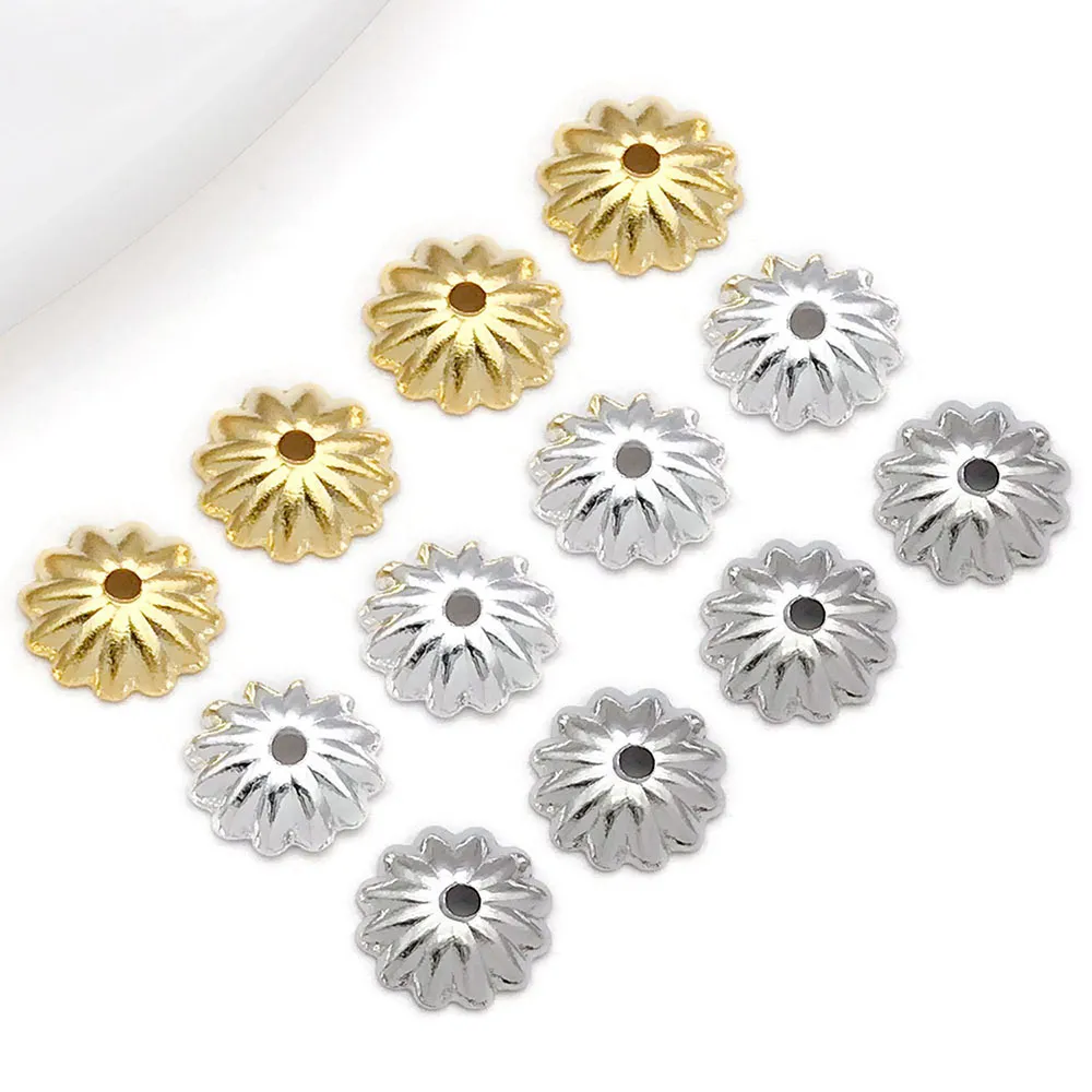 Zinc Alloy Pumpkin Wave Bead Caps DIY Jewelry Making Findings Gold Silver Platinum Plated Spacer Beads Craft Accessories