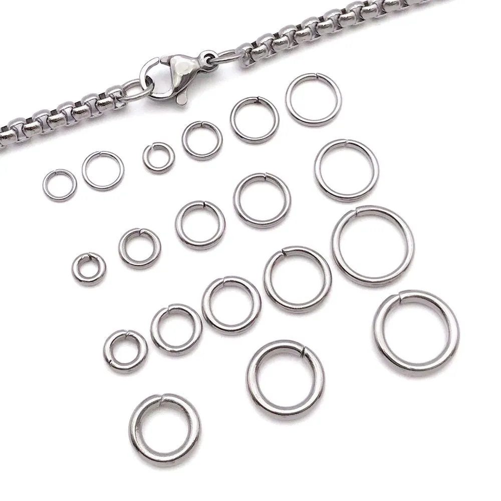 Minimalist Stainless Steel Jump Rings Open Jump Ring Connectors For DIY Bracelet Necklace Jewelry Making Silver Tone