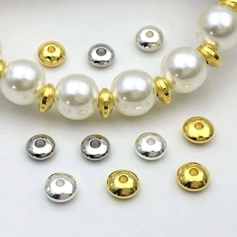 Copper Spacer Beads UFO Abacus Beads For DIY Jewelry Making Gold Silver Platinum Plated Craft Accessories