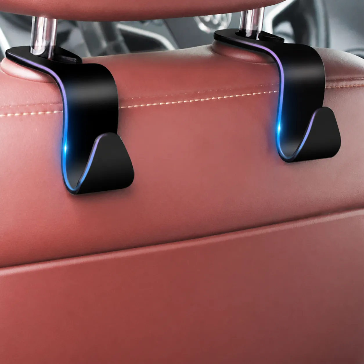 Universele Autostoel Rug Haak Verborgen Hoofdsteun Hanger Multifunctionele Opslaghaak Zwarte Kunststof Auto Interieur Accessoires