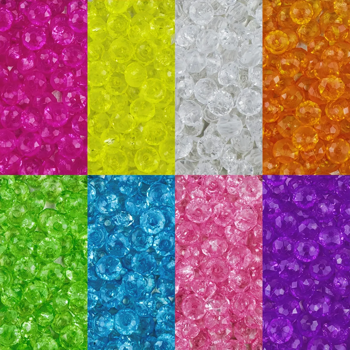 Perles Rondelle Facettées en Acrylique Transparent Perles Vrac Pour DIY Bracelet Collier Fabrication de Bijoux Accessoires