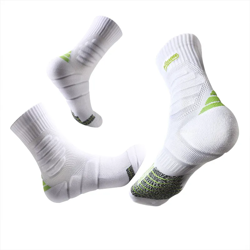 Men's Basketball Socks Athletic Crew Socks Non Slip Moisture Wicking Towel Bottom Sports Socks For Running Training