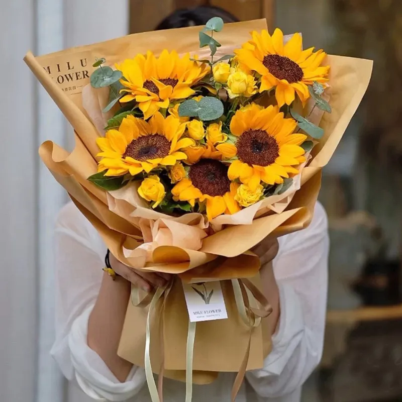 Solid Color Kraft Paper Floral Wrapping Paper Bouquet Packaging Material DIY Gift Wrapping Supplies Florist Accessories