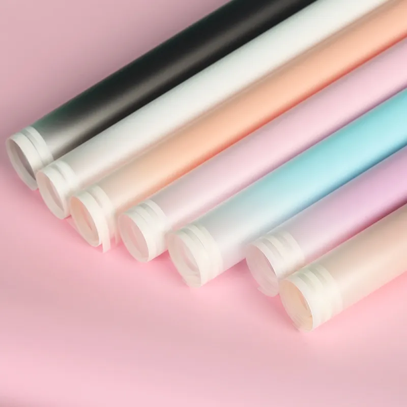 Waterdicht Bloeminpakpapier Dubbele Lijn Verloop Koreaanse Effen Papier Bloemboeket Verpakkingsmaterialen
