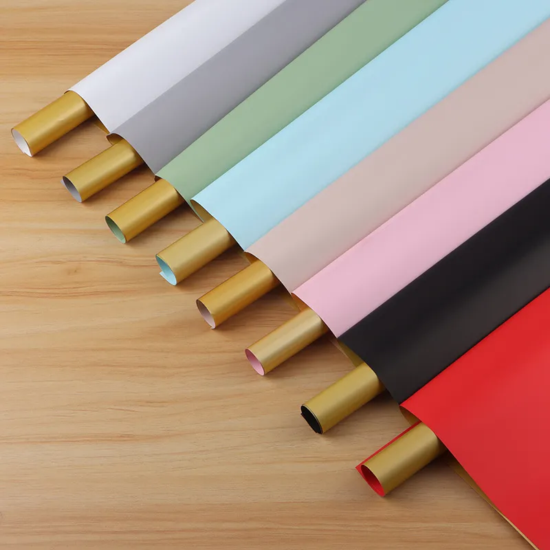 Waterdicht Bloemeninpakpapier Vergulde BOPP-Folie DIY Boeket Cadeauverpakking Bloemenwinkel Bloemist Benodigdheden