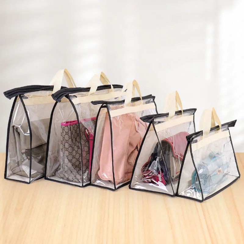 Borsa di Stoccaggio Trasparente Antipolvere per Borsa Organizer per Armadio in PVC Trasparente Con Manico Cerniera