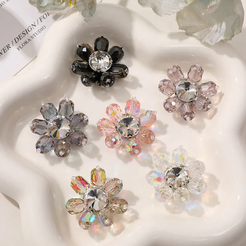 Handgemaakte Kristal Strass Bloem Stof Patch DIY Ambacht Kleding Afwerking Voor Schoenen Haar Jurk Accessoire