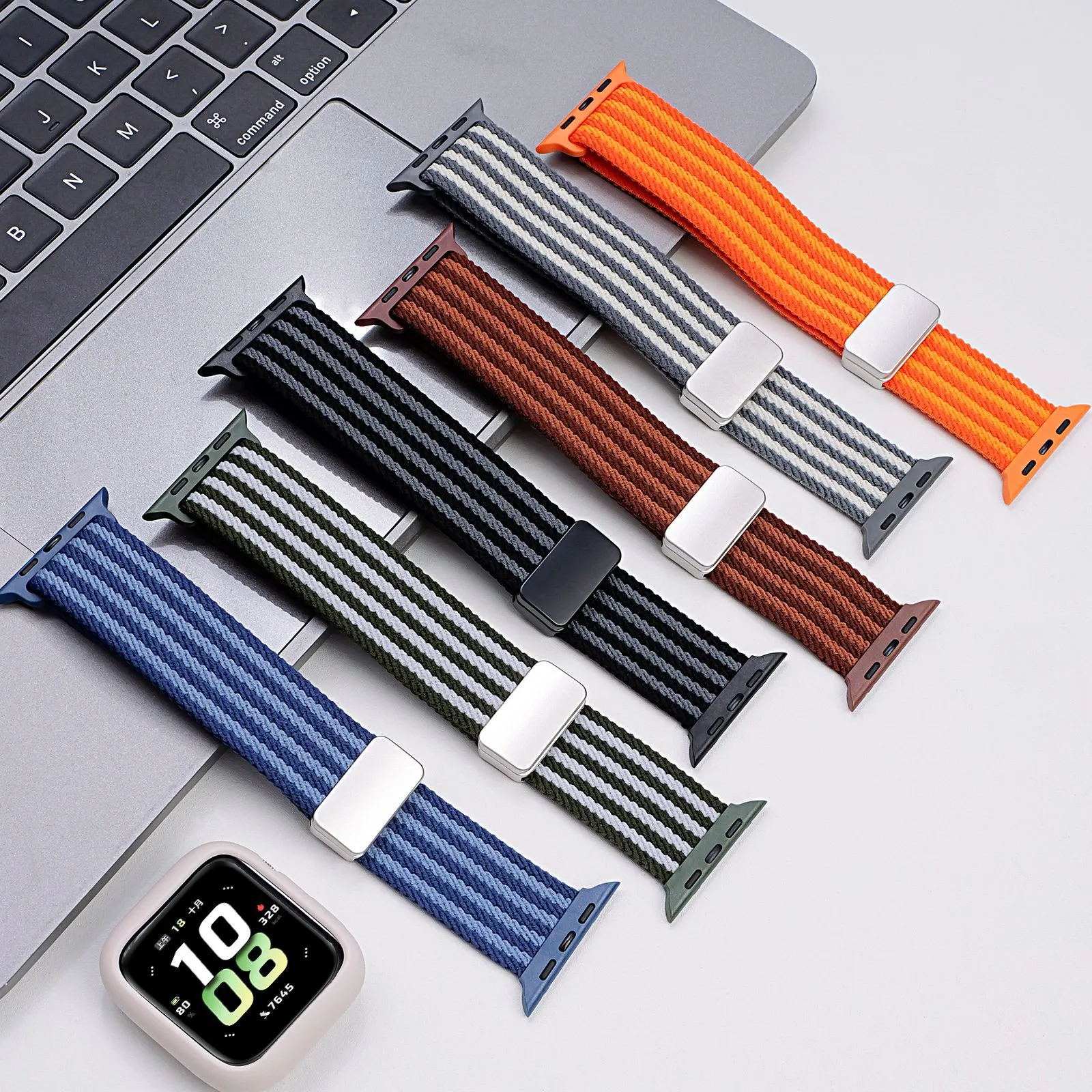 Cinturino per Orologio in Nylon Intrecciato Chiusura Magnetica Cinturino di Ricambio per Smartwatch Accessori per Polsino Traspiranti