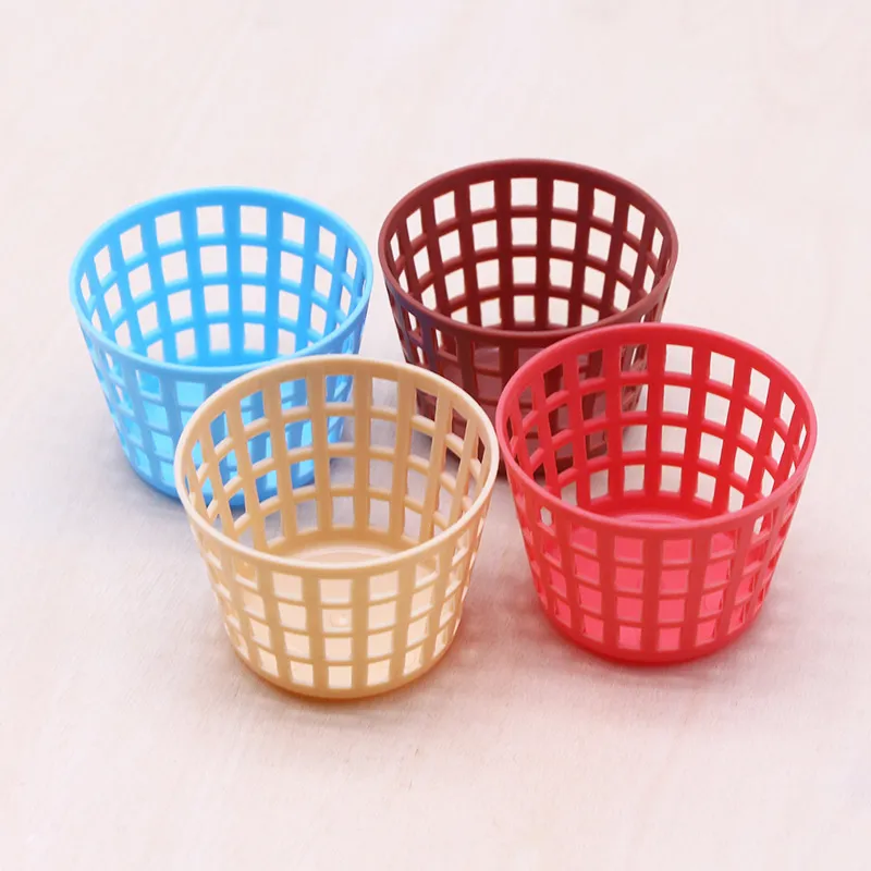 Panier de Rangement Miniature pour Maison de Poupée Modèle de Petit Panier de Simulation en Plastique Décoration de Scène Accessoires de Photographie