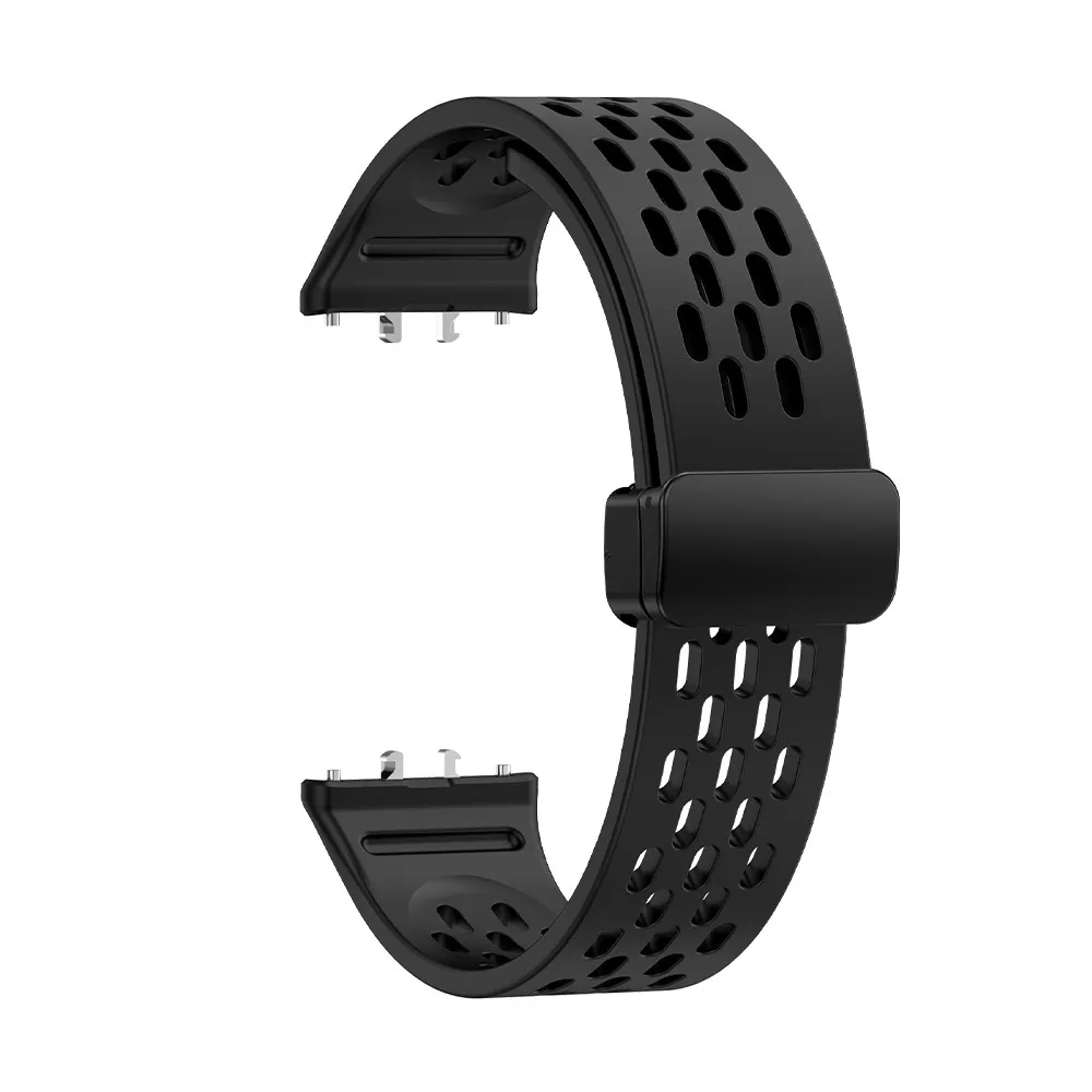 Silicone Replacement Watch Band For Samsung Galaxy Fit 3 Magnetic Folding Clasp Breathable Smartwatch Strap Accessories