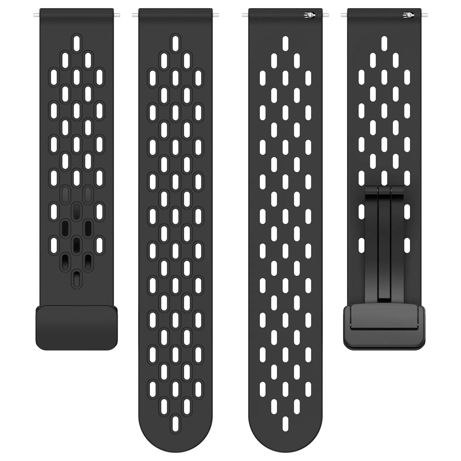 Cinturino Di Ricambio In Silicone Con Fibbia Pieghevole Magnetica E Fori Traspiranti Per Smartwatch