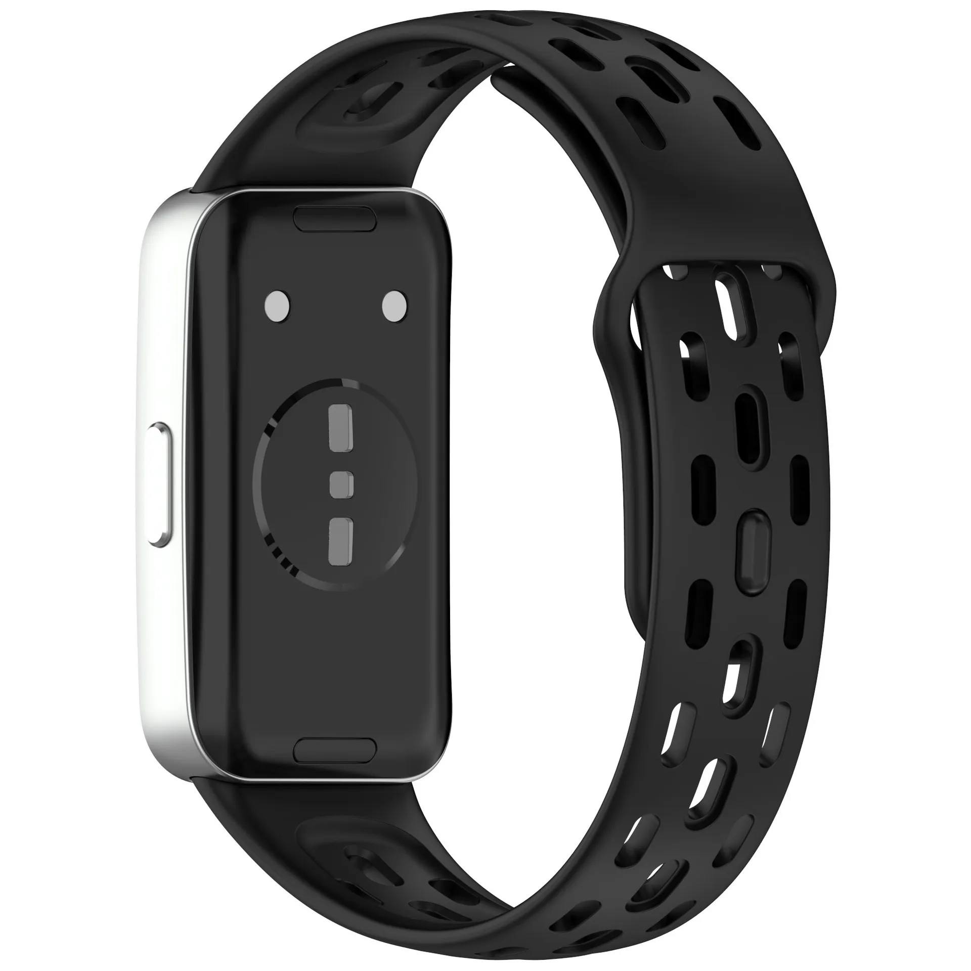 Replacement TPU Silicone Breathable Honeycomb Watch Strap Wristband With Metal Buckle For Smartwatch