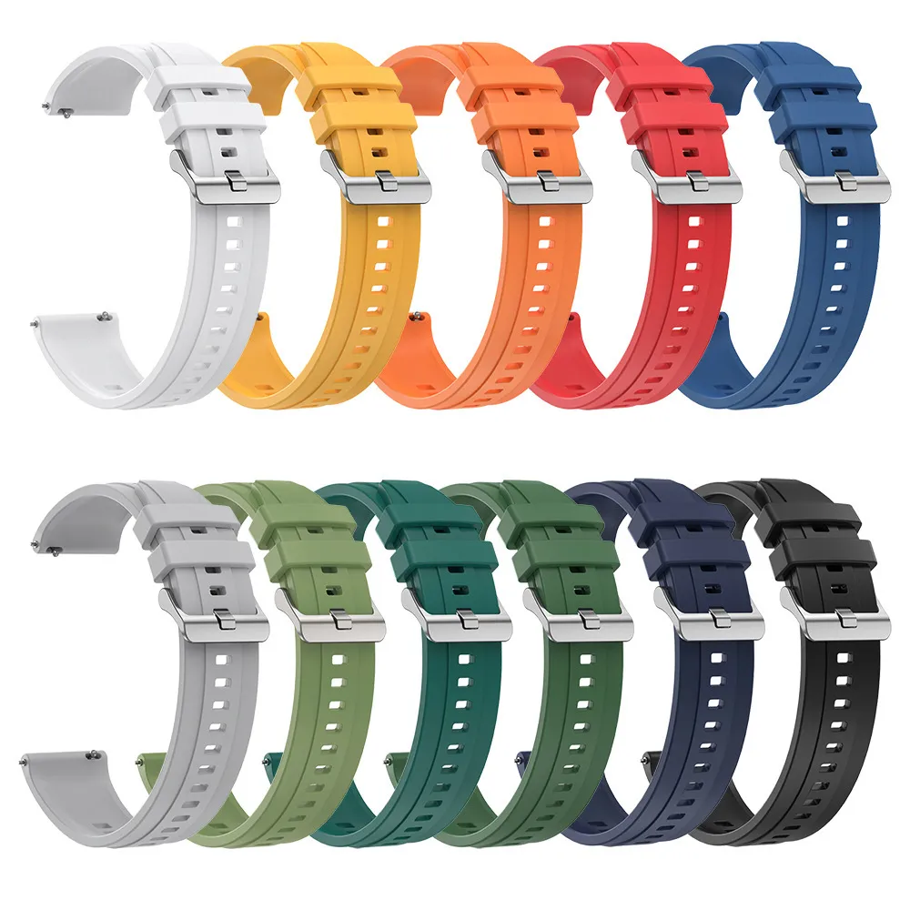 Universal Silicone Replacement Watch Band Comfortable Soft Sport Wristband For Smartwatch Replacement Strap