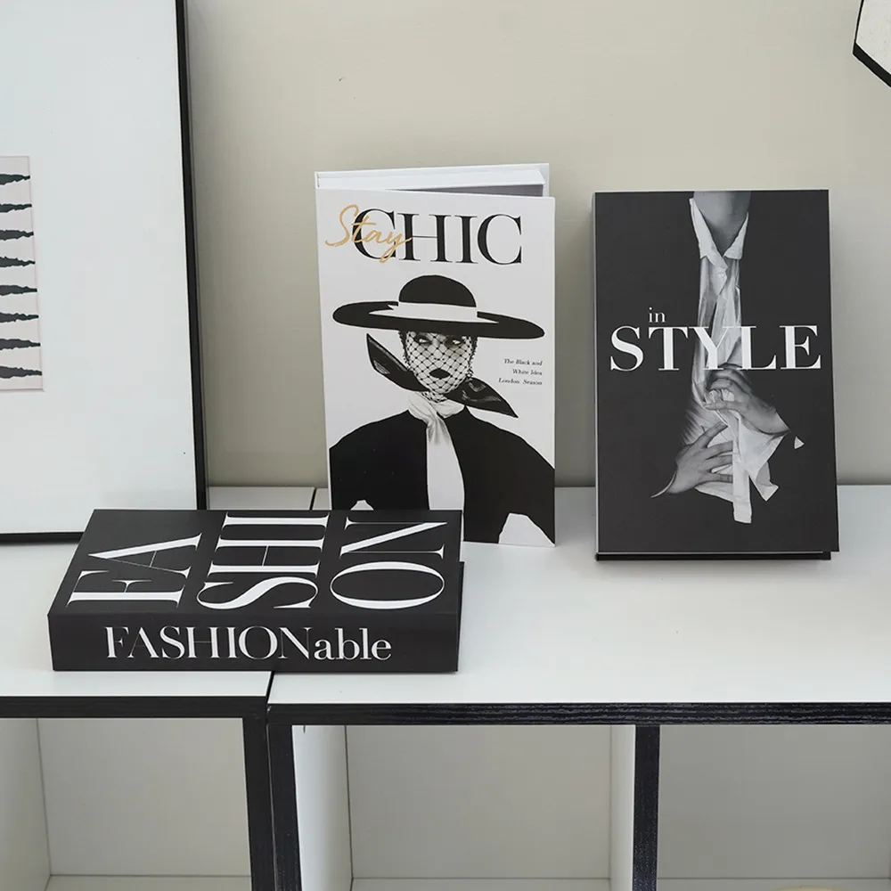 Modern Minimalist Decorative Fake Book Storage Box Openable Magnetic Storage Box Fashion Magazine Style Home Office Decor