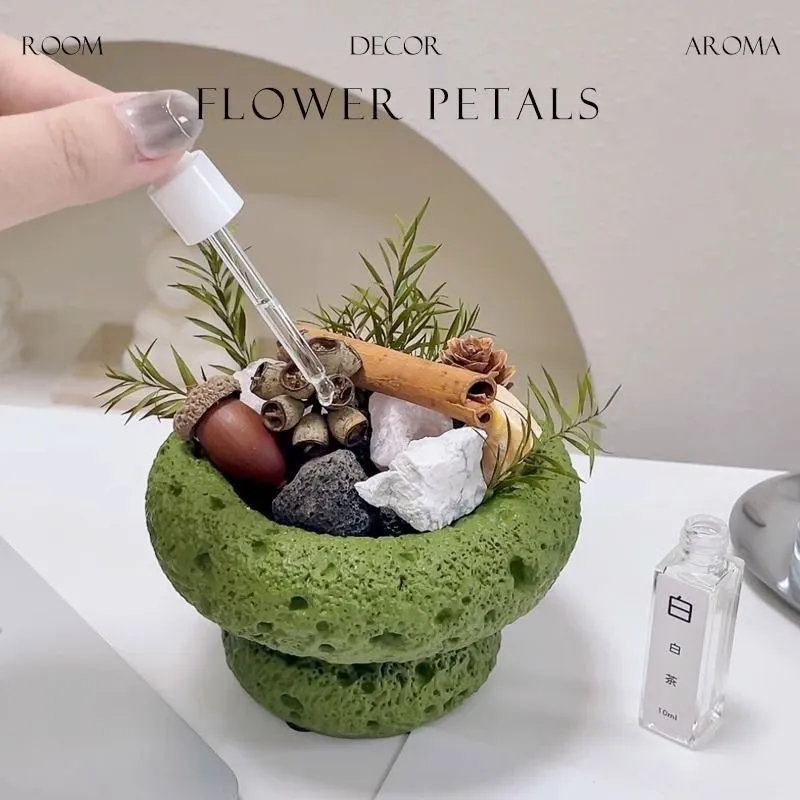 Flammenloser Aromatherapie Vulkanstein Kristall Diffusor Set Ätherisches Öl Heim Schlafzimmer Desktop Duft Geschenkbox