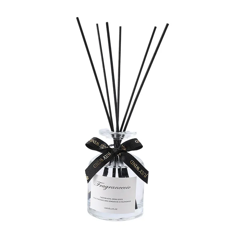 Glass Reed Diffuser Bottle Air Freshener Set With Rattan Sticks Long Lasting Room Fragrance For Home Office Decor