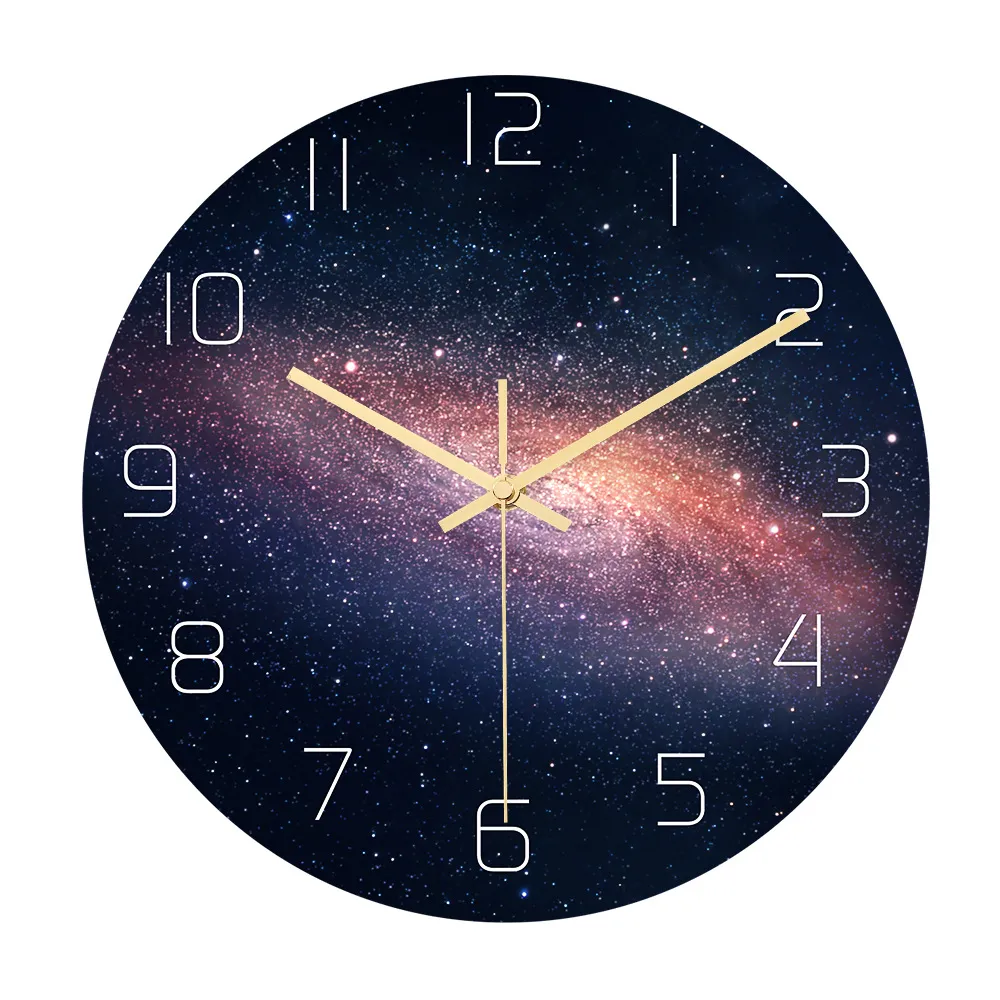 Moderna Creativa Universo Cielo Estrellado Reloj de Pared Acrílico Movimiento Silencioso Reloj Decorativo Para Sala Dormitorio