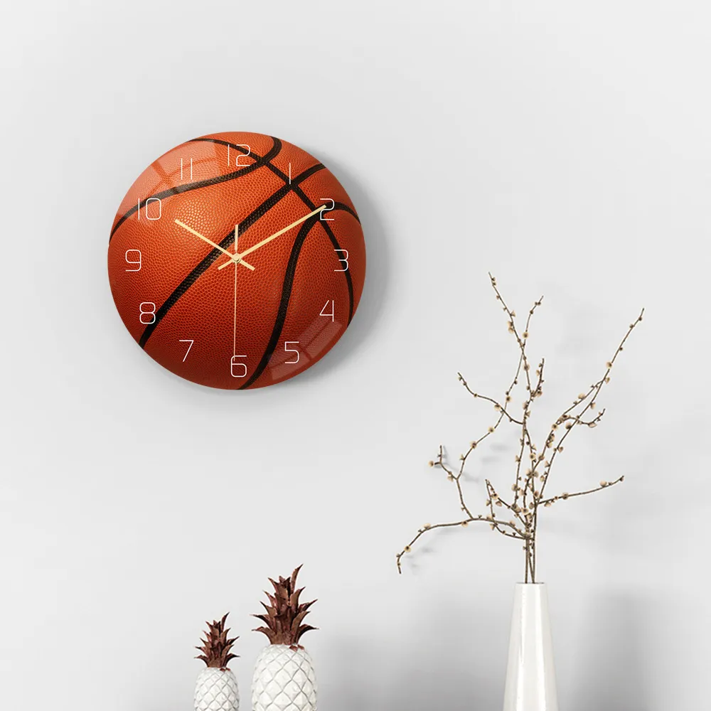 Acrylic Basketball Wall Clock Silent Decorative Clock For Living Room