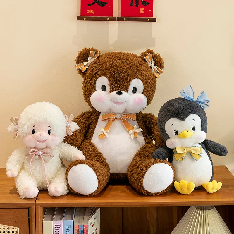 Schattig Bos Sprookje Serie Pluche Speelgoed Pinguin Bruine Beer Schaap Pop Zacht Gevuld Dier Kindercadeau