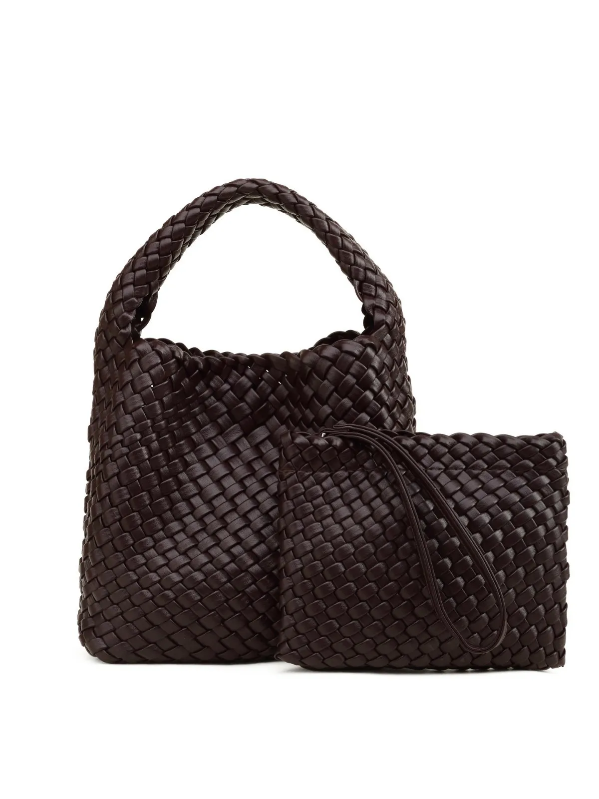 Sac Seau Tissé pour Femmes Sac à Main en Cuir PU de Luxe Cabas Décontracté de Commuter avec Pochette Sac Bandoulière Chic Tissé