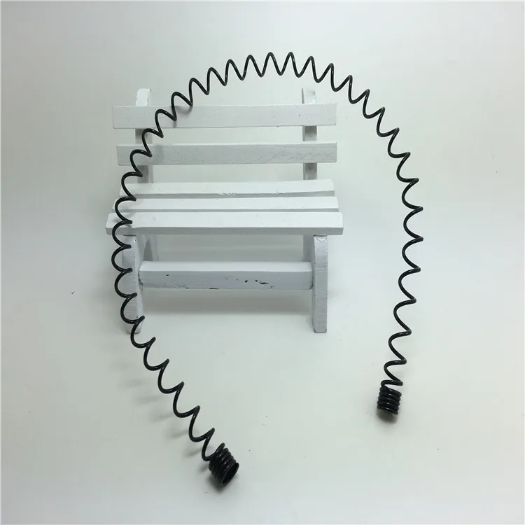 Schwarzes Metall Spiralfeder Haarband Basis Für Herren Damen Minimalistisch Welle Draht Stirnband Komponenten Für Haar DIY Handwerk Zubehör
