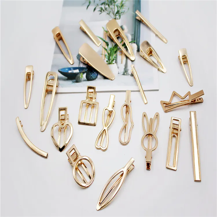 Minimalistisch Verguld Metaal Haarspeld Basis Onderdelen Verdikte KC Goud Eendenbek Krokodillenklem DIY Haarpeld Accessoires