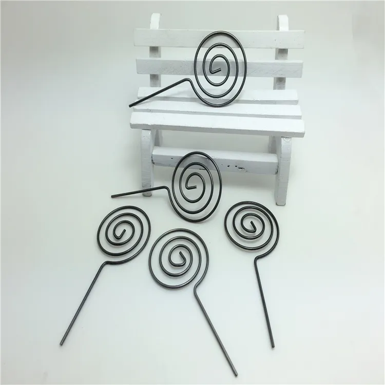 Portabiglietti da Visita Rotondo in Filo Metallico Moderno Clip per Memo Foto Organizer da Scrivania Supporto per Numeri da Tavolo