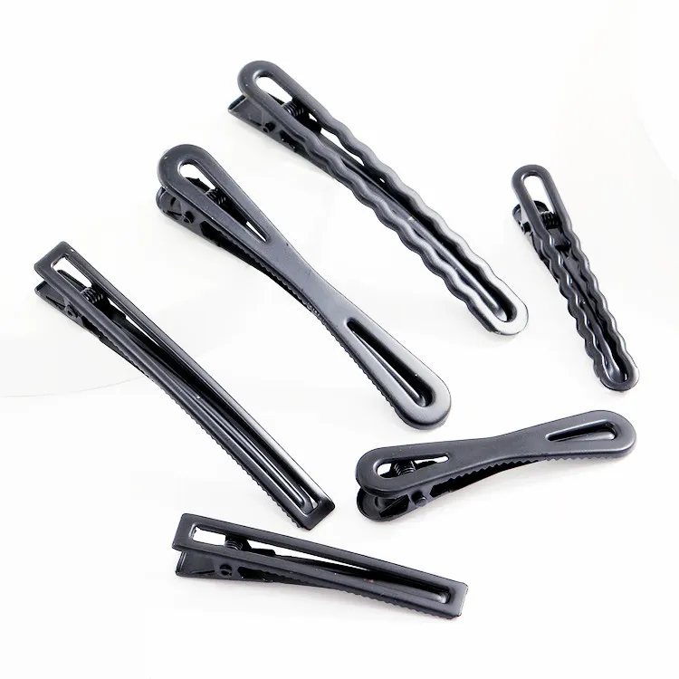 Schwarzes Metall Entenschnabel-Clip Ausgehöhlt Einhornlack Wellenförmig Haarnadel Basis Für DIY Haarschmuck Schmuckherstellung