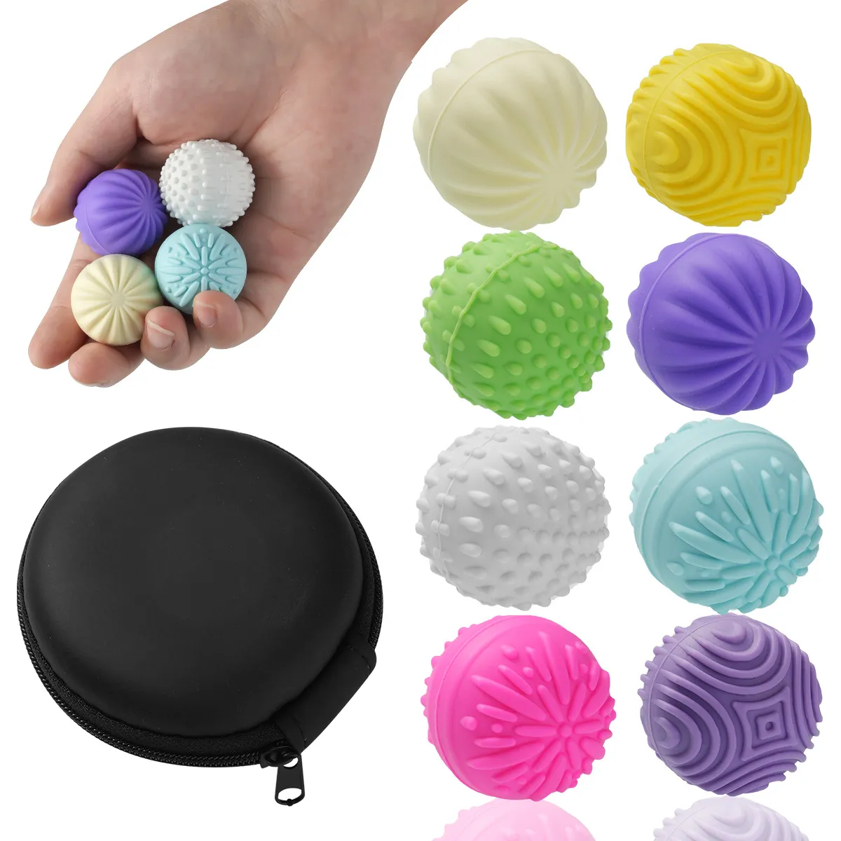 Silicone Magnetic Ball Fidget Toys Textured Sensory Stress Relief Balls For Anxiety Silent Desktop Hand Massage Balls