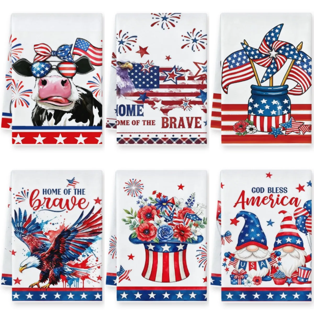 Amerikaans Patriotistisch Onafhankelijkheidsdag Keukendoek Sabsorberend Sneldrogend Microvezel Schoonmaakdoek Tafeltextiel
