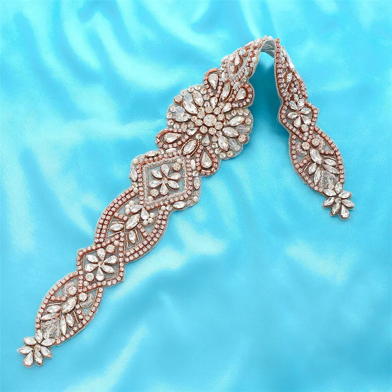 Rhinestone Belt Bridal Wedding Dress Applique Crystal Beaded Sash Belt For Women Sparkling Party Dress Accessory