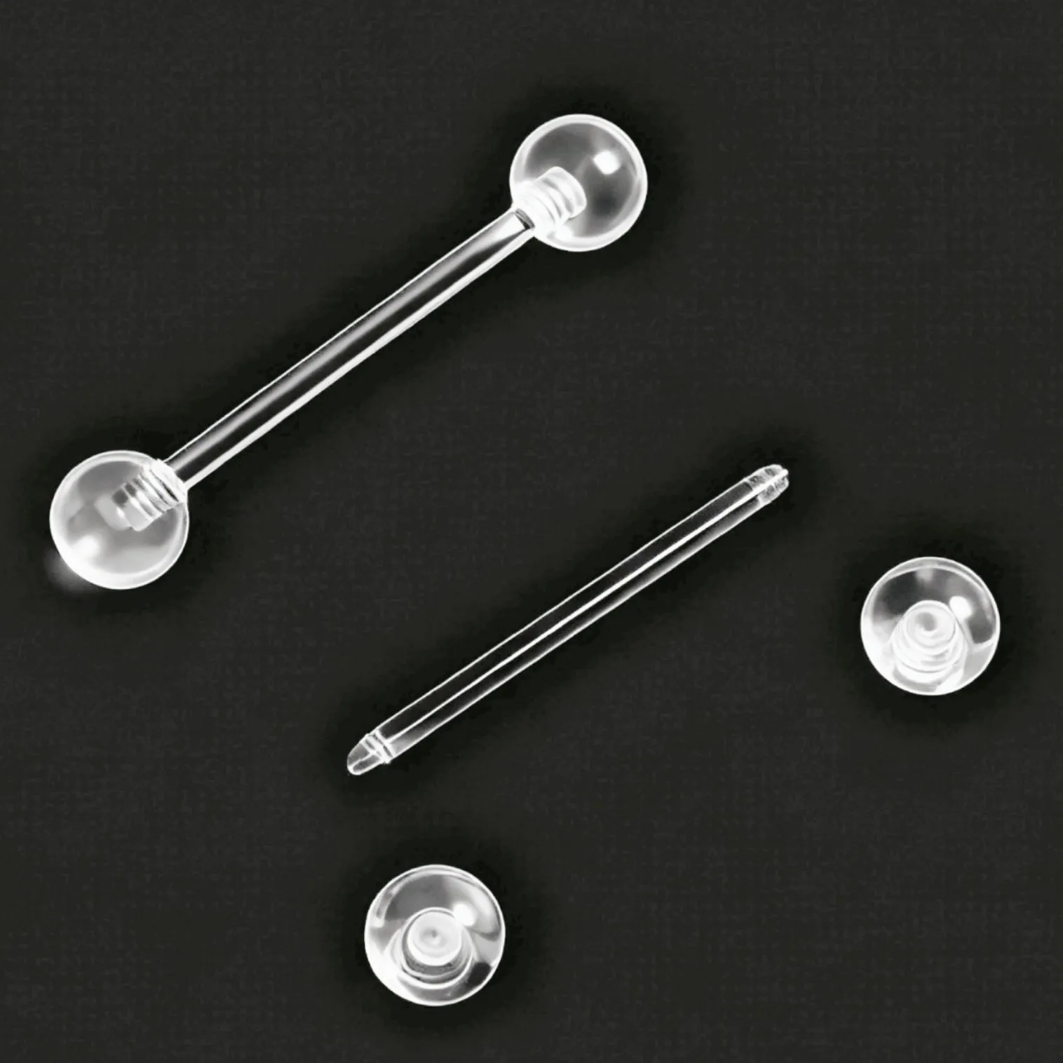 Clear Acrylic Tongue Ring Soft Barbell Round Ball Body Piercing Jewelry Minimalist Invisible Eyebrow Ear Stud Unisex Decorative Gift