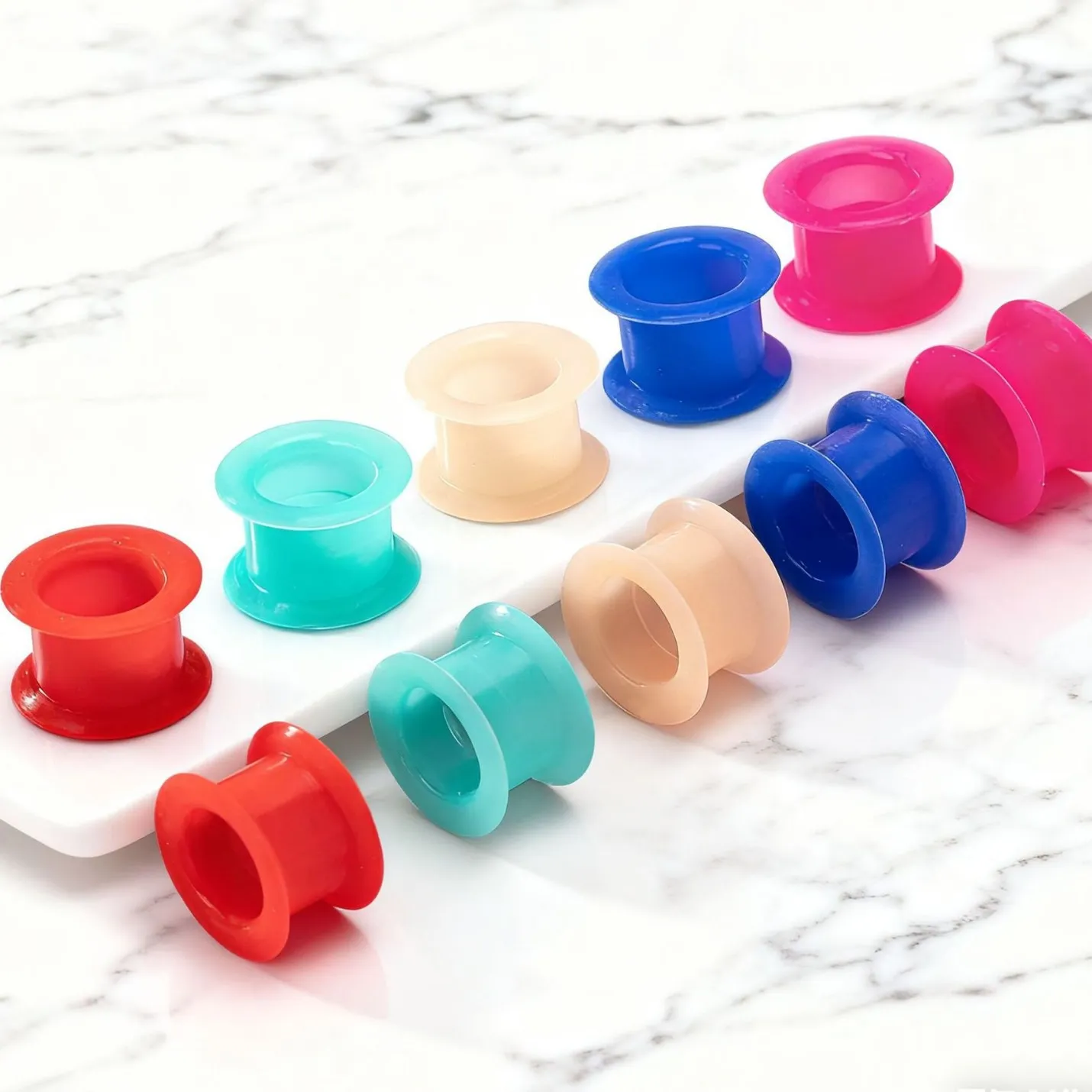 Trendy Soft Silicone Ear Plugs Tunnels Round Edge Flesh Tunnels Flexible Pulley Ear Gauges Minimalist Body Piercing Jewelry For Unisex Daily Wear
