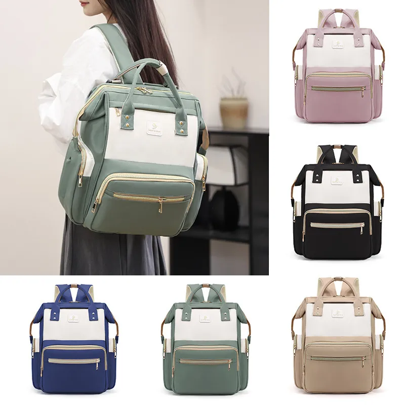 Mochila Pañalera Multifuncional de Gran Capacidad Tela Oxford Impermeable Bolso de Viaje para Bebé Separación Húmedo Seco