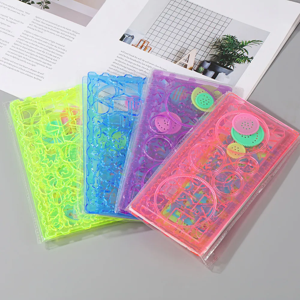 Creative Spirograph Geometric Drawing Ruler Set Multi-Function Template Rulers For Students Kids Art Stationery
