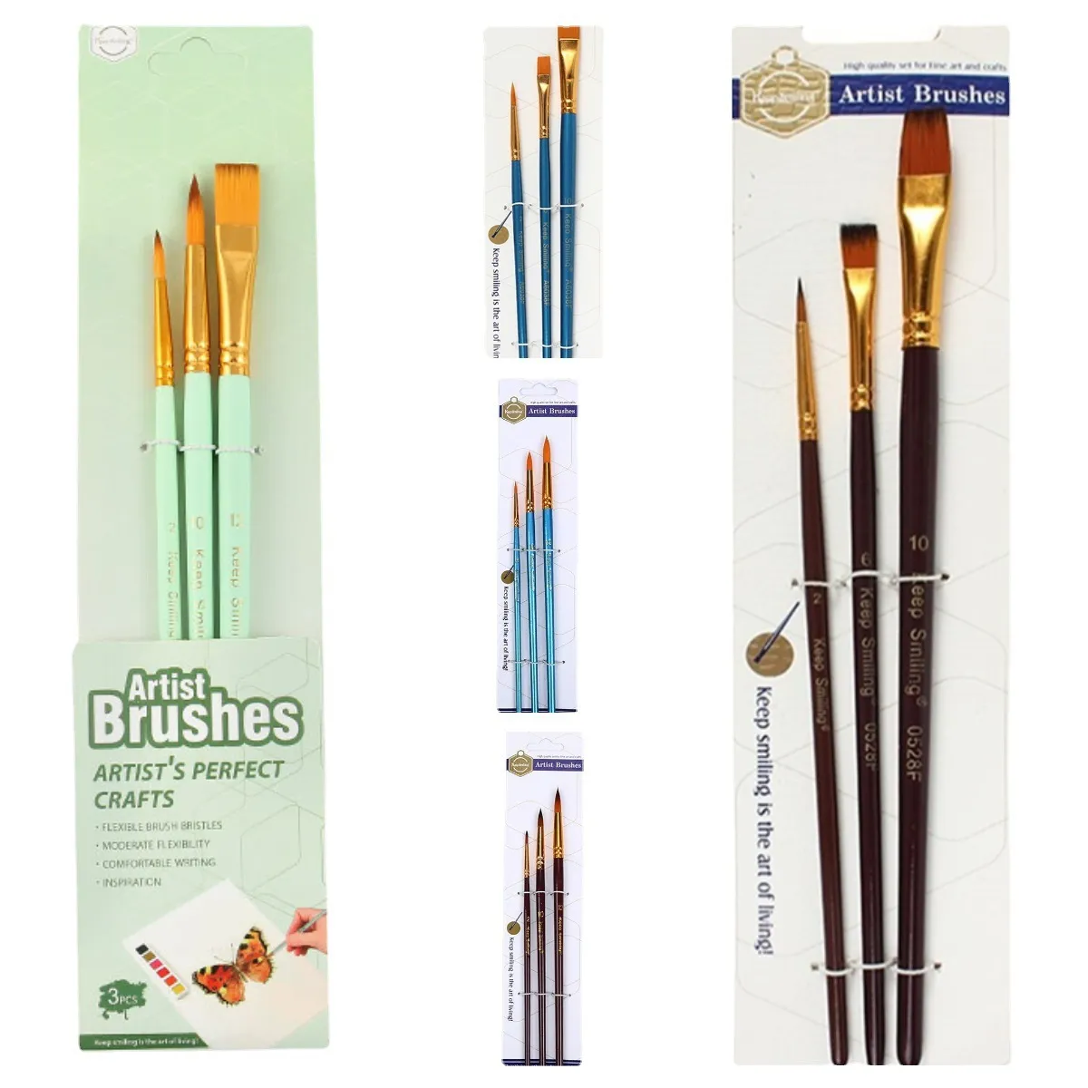 Professional Artist Paint Brush Set Wood Handle Nylon Hair Watercolor Acrylic Oil Painting Brushes Drawing Art Supplies