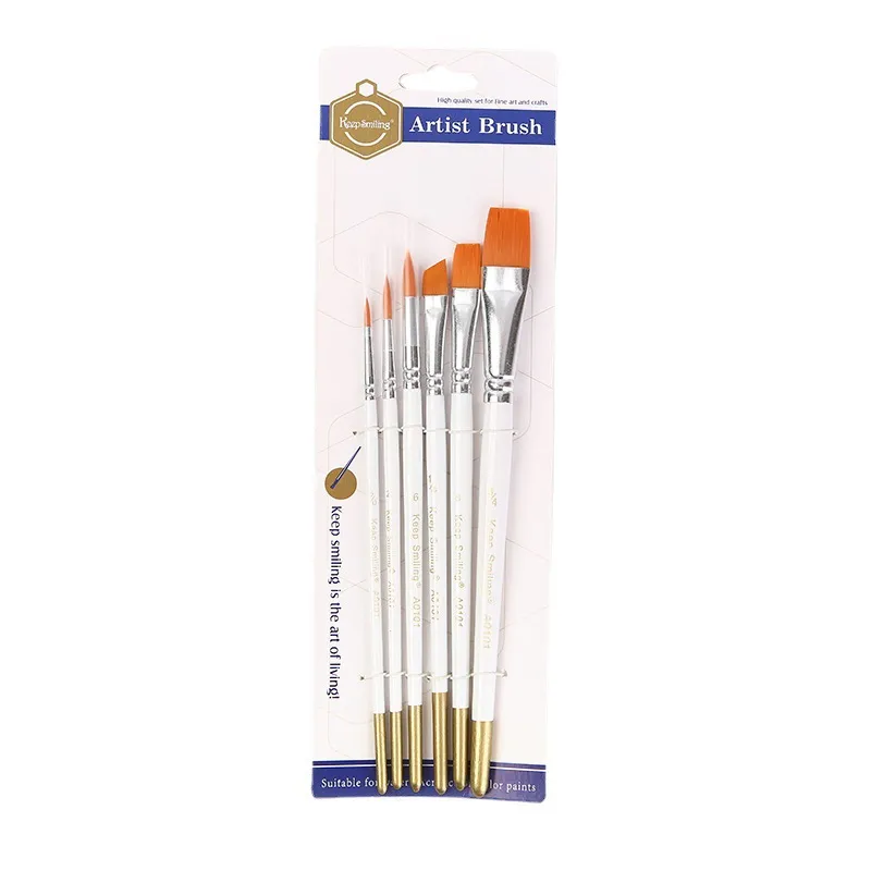 Ensemble de Pinceaux en Nylon Professionnel Pinceaux de Peinture Aquarelle Acrylique avec Manches en Bois Fournitures d'Art