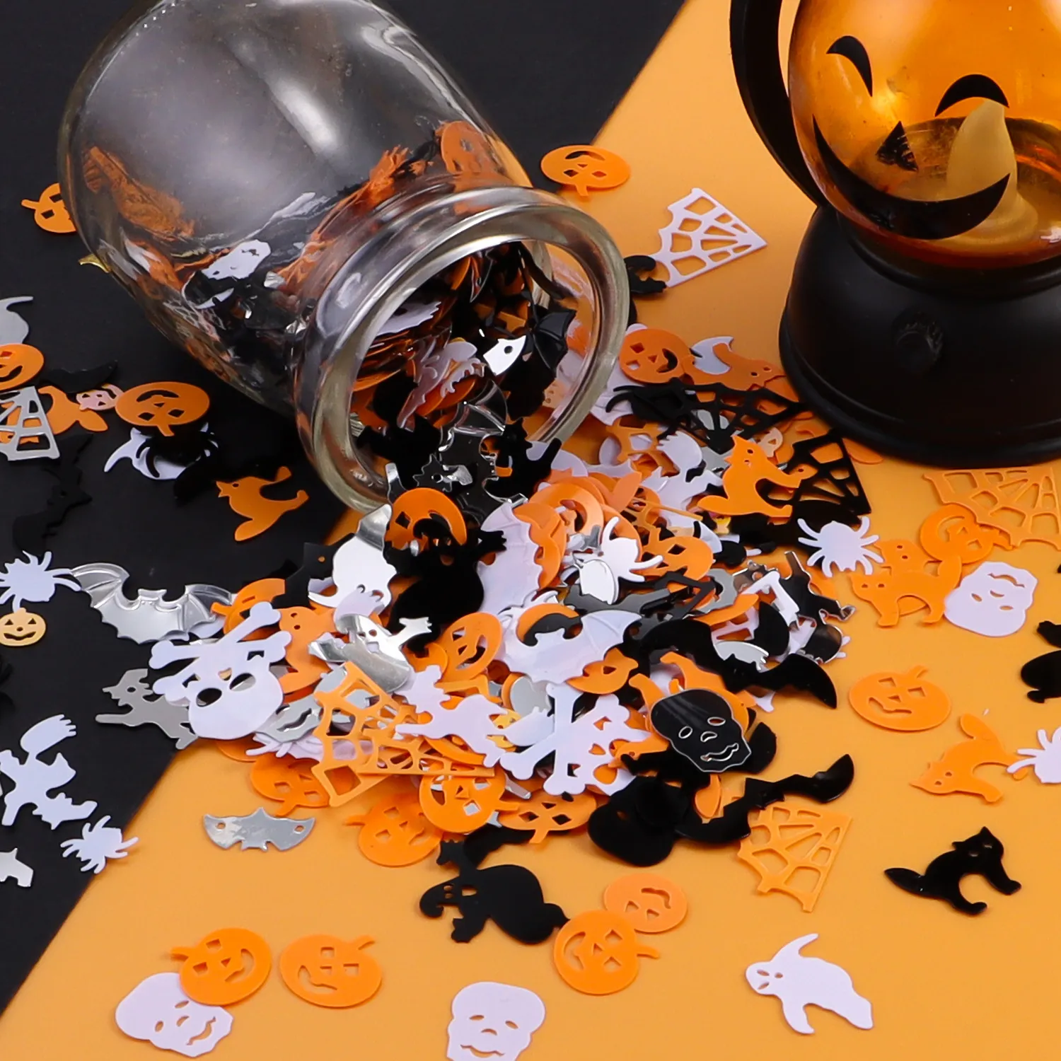 Halloween Party Confetti Pumpkin Ghost Bat Witch Plastic Sequins Table Scatter Halloween Decorations Event Party Supplies