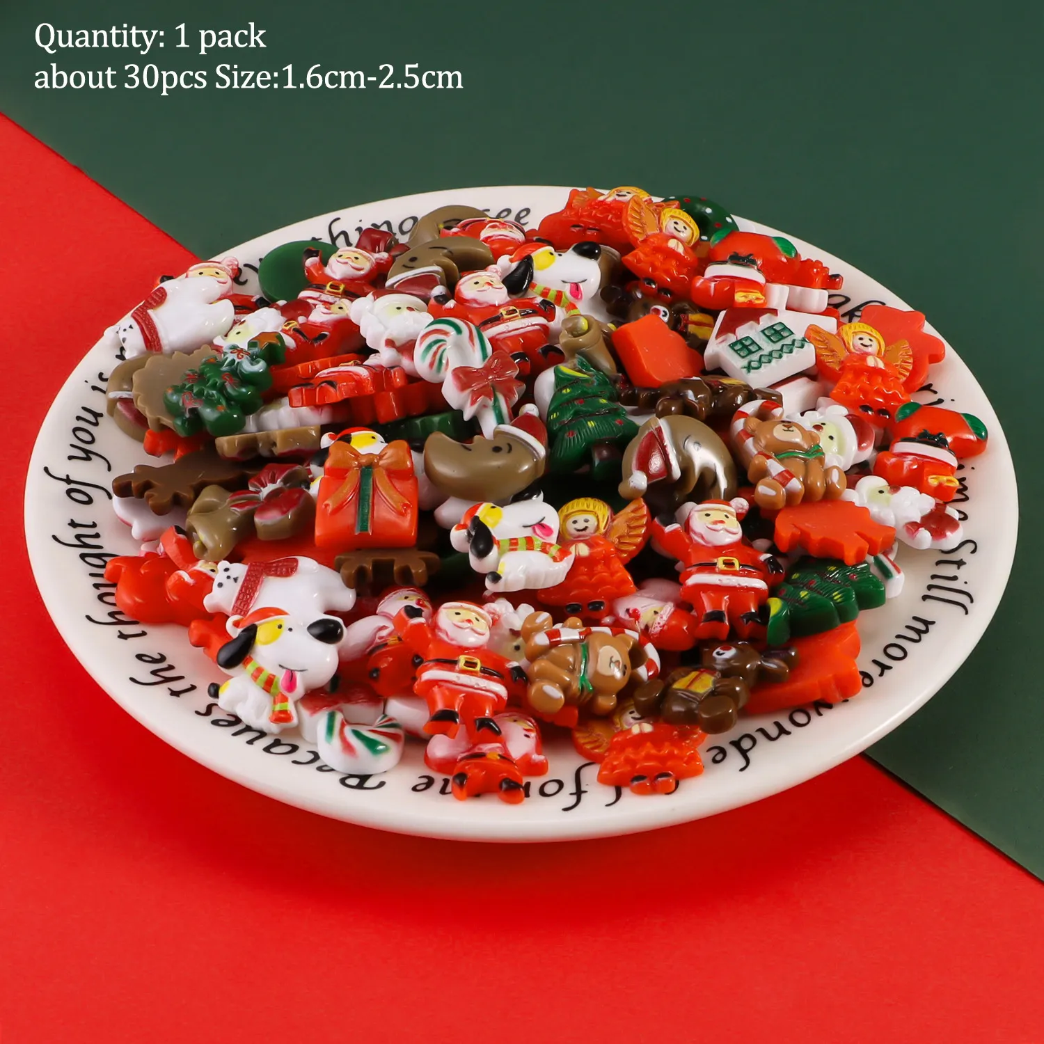 Christmas Miniature Resin Accessories Mixed Styles Dollhouse Simulation Flatback Charms Tree Santa Decor