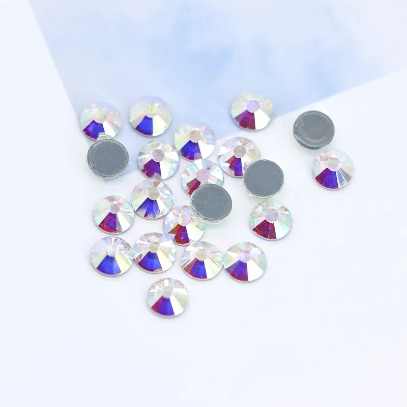 Flatback Glass Rhinestones For Nail Art And Garment Sewing Faceted Crystal Rhinestone Craft Accessories White AB