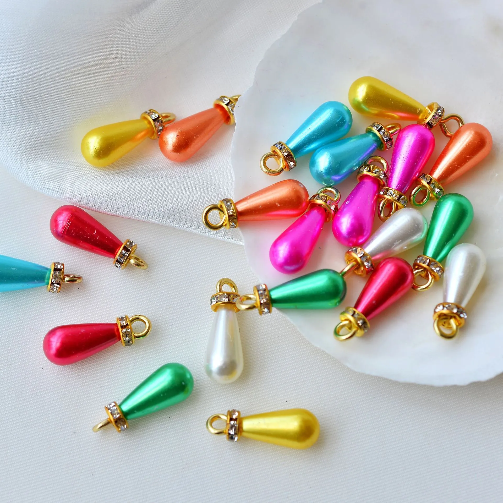 Traanvorm Kunstparel Hanger Strass Ring DIY Sieraden Accessoires Bedels